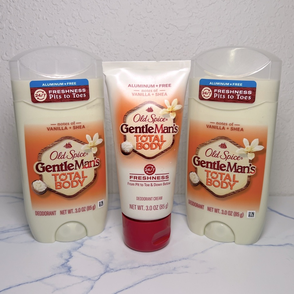 NEW Old Spice Gentleman’s Total Body Bundle Deodorant & Cream Vanilla + Shea